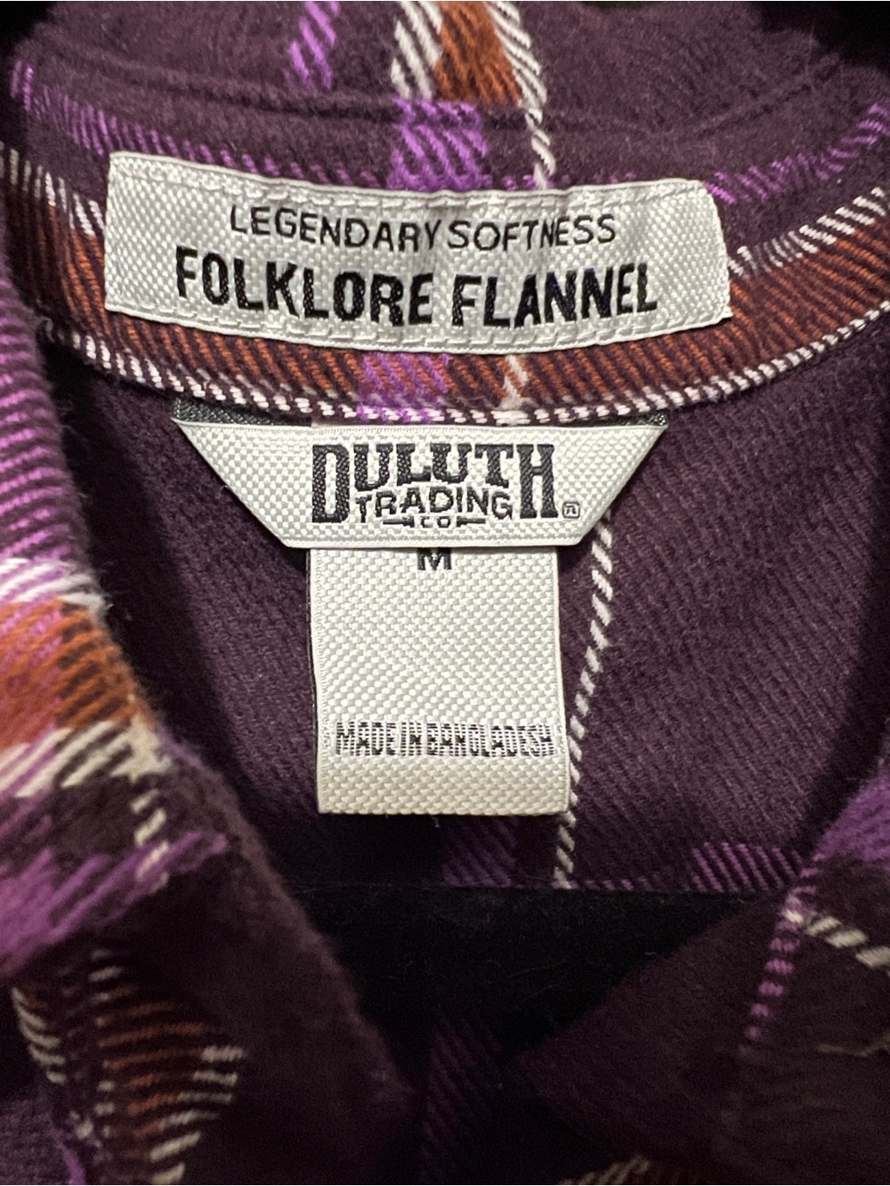 NWOT Duluth Folklore Flannel Shirt Size Medium - Picture 6 of 12